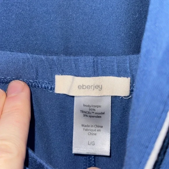 Eberjey L Gisele Long-Sleeve Tencel Pajama Set in Blue - Picture 4 of 8